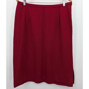 Vintage Pendleton 100% Wool Red Knee Length Skirt Size 16 Made in USA Trad Retro